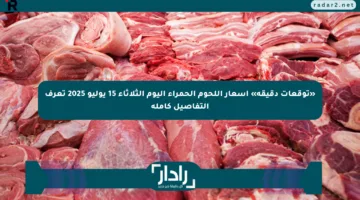 «توقعات دقيقة» أسعار اللحوم الحمراء اليوم الثلاثاء 15 يوليو 2025 تعرف التفاصيل كاملة